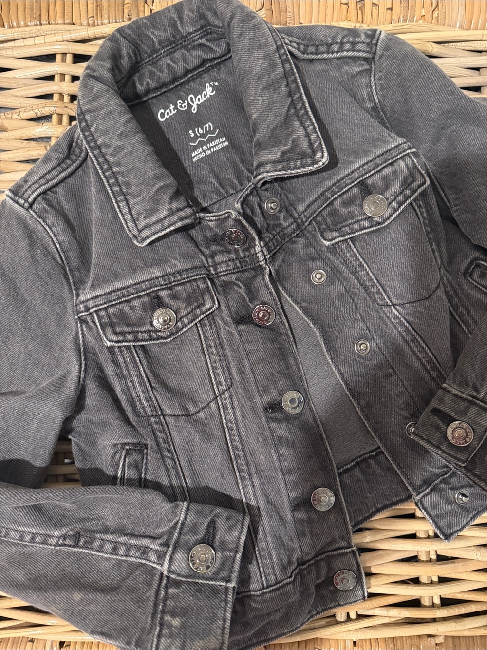 Cat & Jack Gray Washed Denim Jacket for Kids